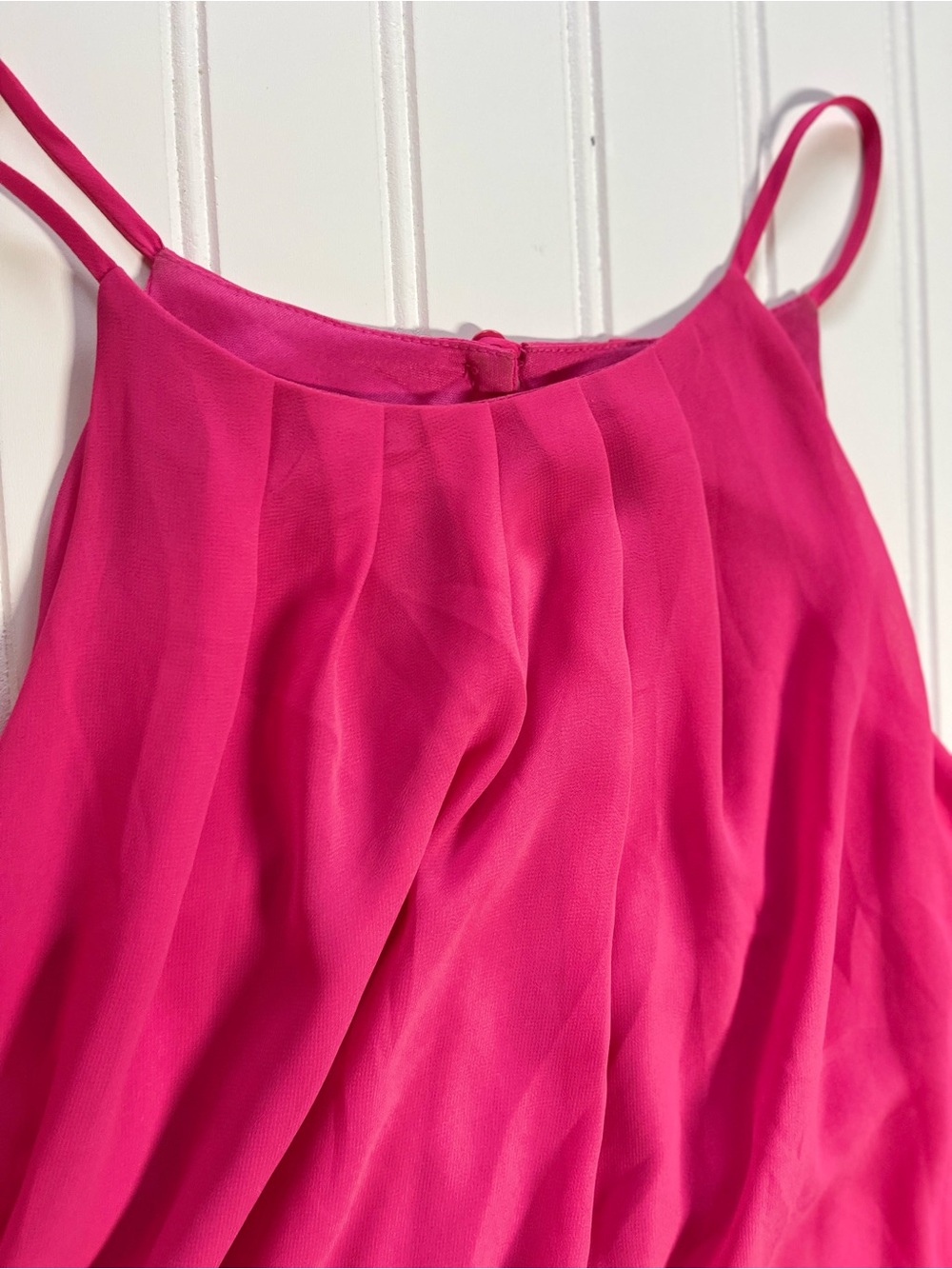 Lush Fuchsia Pink Pleated Halter Swing Dress | Large | Y2K Barbiecore - Picture 7 of 8